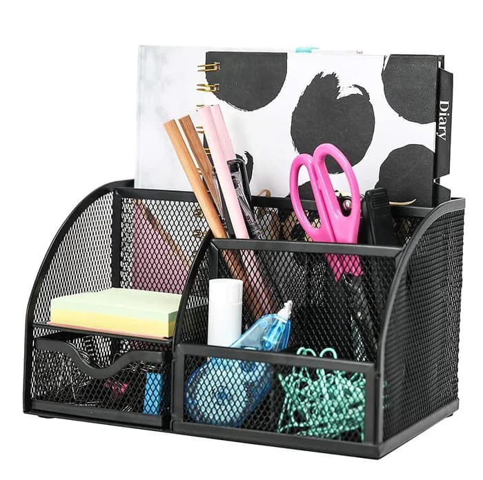 metal mesh desk organiser