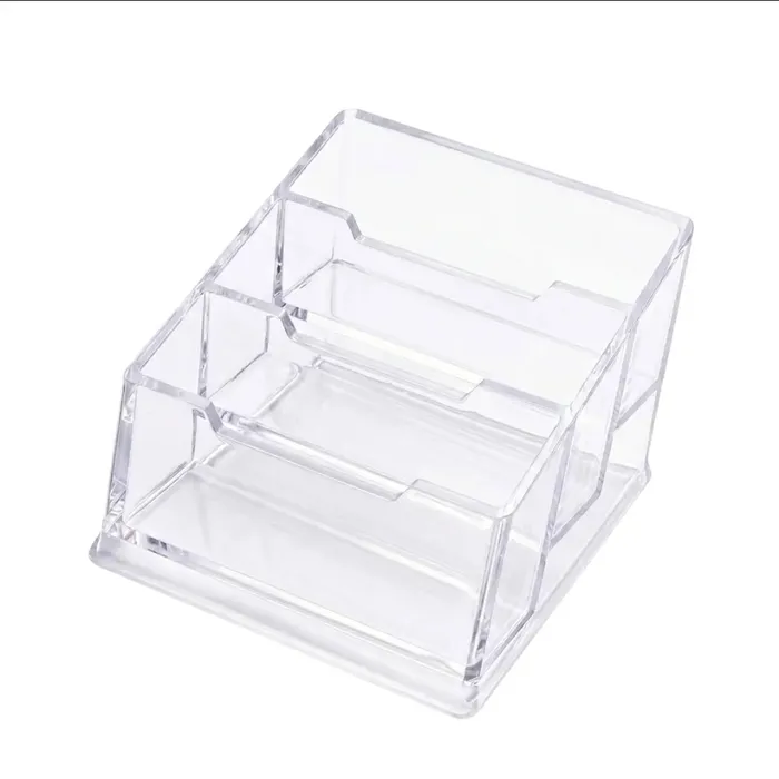 compartment leatherette business card holder